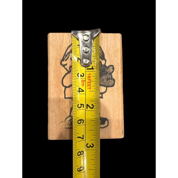 Vintage The Whirling Dervish Rubber Works Little Boy W Bear Wooden Rubber Stamp‎ - Picture 5 of 5